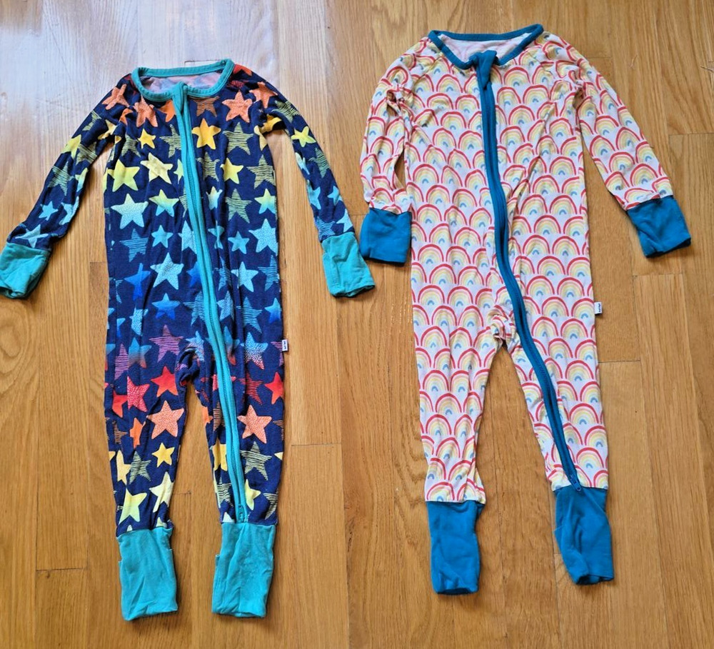 Little Sleepies 6-12M Zippy Lot Primary Rainbows Shades of Stars Bamboo Retired